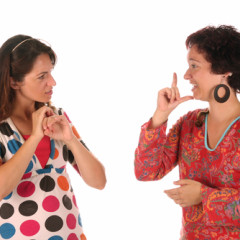 Deaf people have no sign language Bible, but a group in Japan wants to change that. Image of deaf people conversing courtesy of Vladimir Mucibabic via Shutterstock http://shutr.bz/16fjen9