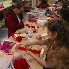 Workers at Southwest Creations Collaborative in Albuquerque, N.M., learn delicate sewing skills, financial literacy and English, which is partially funded by the Catholic Campaign for Human Development The women-owned company charges 25 cents an hour for child care. RNS file photo by Ken Touchton.